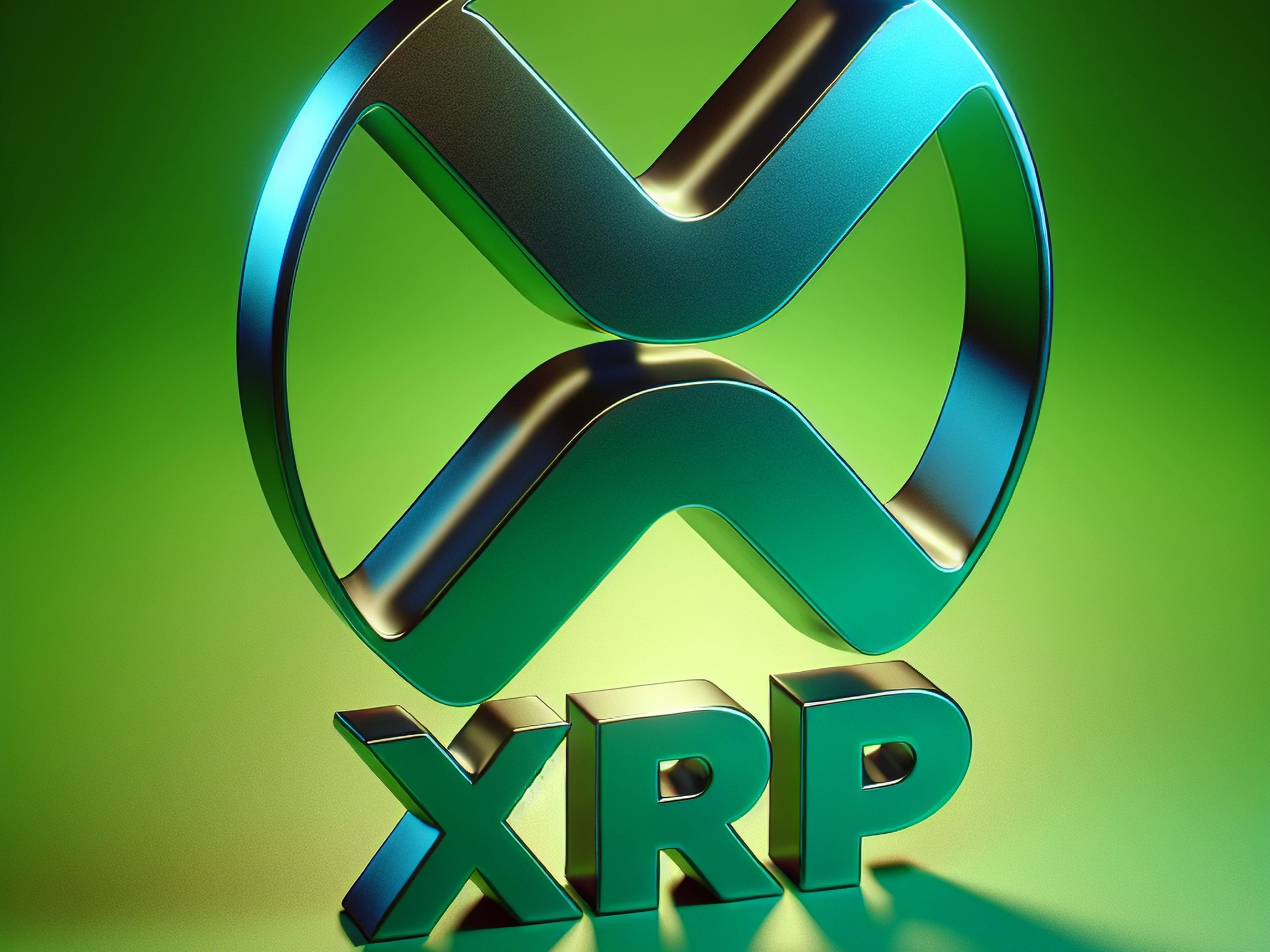 Xrp,Logo,On,Green,Background.,3d,Render