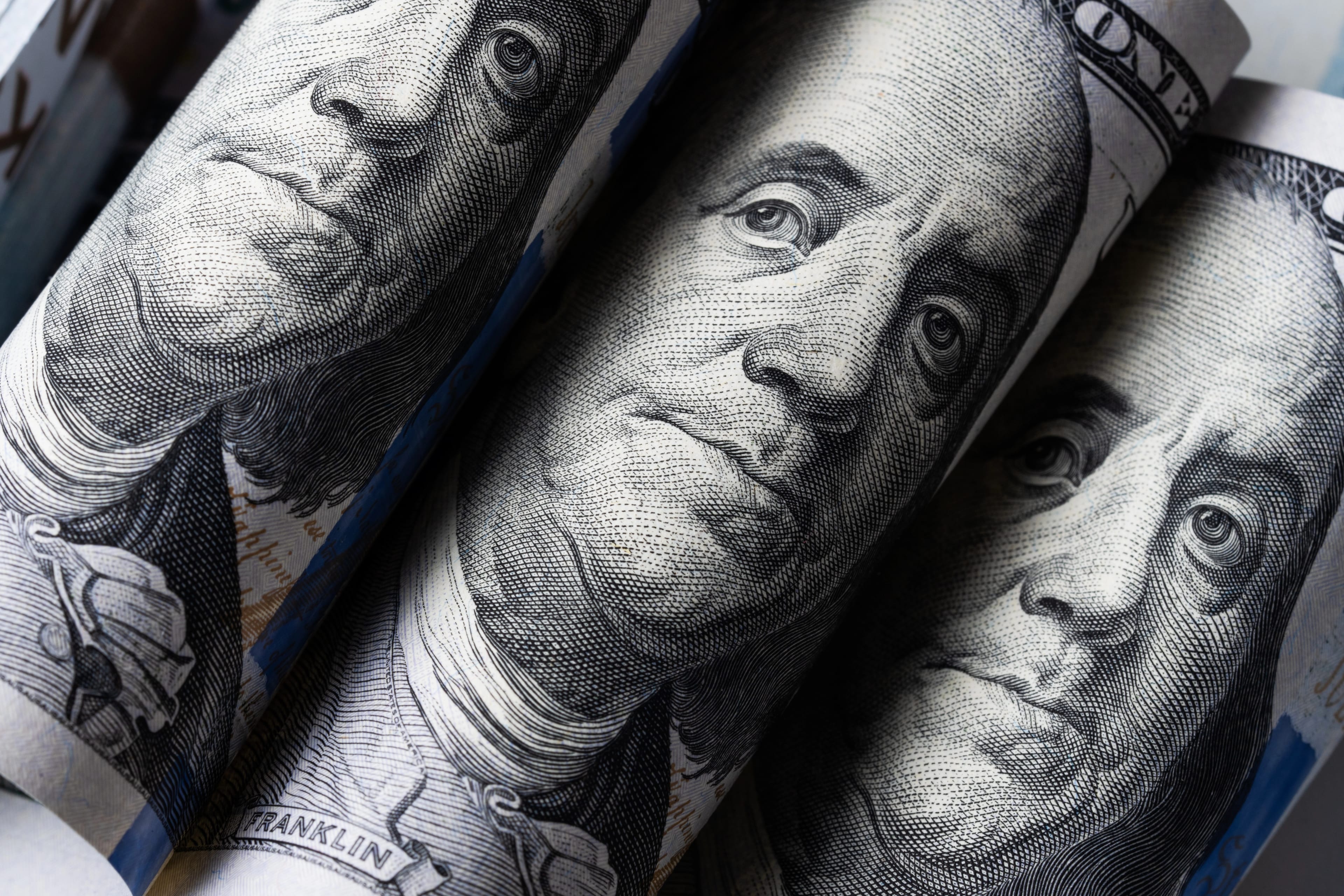 Benjamin,Franklin's,Look,On,A,Hundred,Dollar,Bill.,Benjamin,Franklin