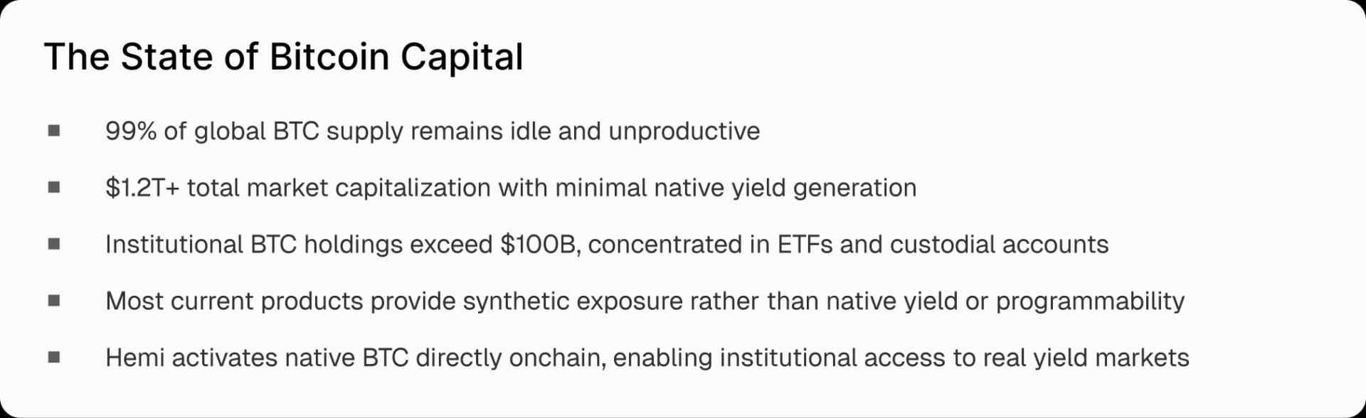 The state of Bitcoin capital
